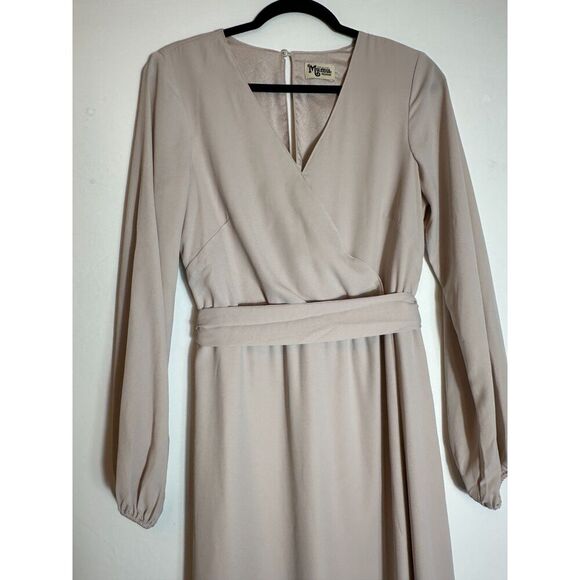 Show Me Your Mumu 3/4 Quarter Sleeve Wedding Guest/Bridesmaid Dress Size M Taupe - Picture 5 of 8